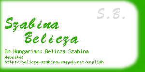 szabina belicza business card